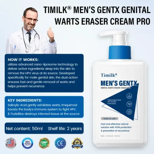 Timilk® Men’s GentX Genital Warts Eraser Cream Pro