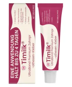 Timilk® UltraBond Premium Denture Adhesive FDA Certified (Clinically Proven 4-Day Hold for Secure, Comfortable Zinc-Free Denture Fit )