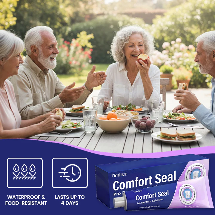 Timilk® Comfort Seal Pro Denture AdhesiveFDA Certified (Clinically Proven 96- Hour Lock Hold for Secure, Comfortable Zinc-Free Denture Fit) - Image 4