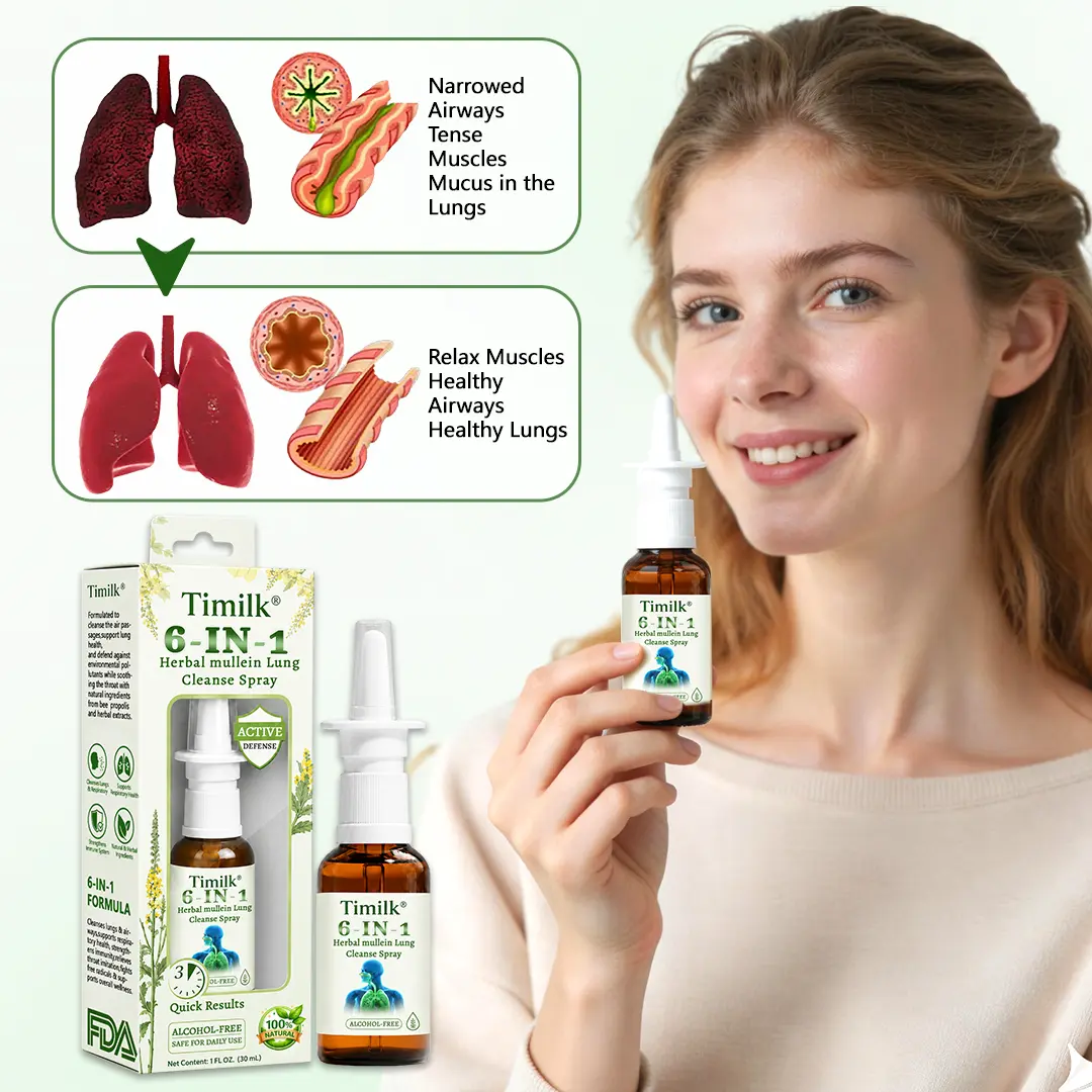Timilk® 6-in-1 Herbal mullein Lung Cleanse Spray