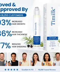 Timilk® Hair Growth Serum Roll-On – 3% Rosemary Oil Scalp Treatment for Thicker